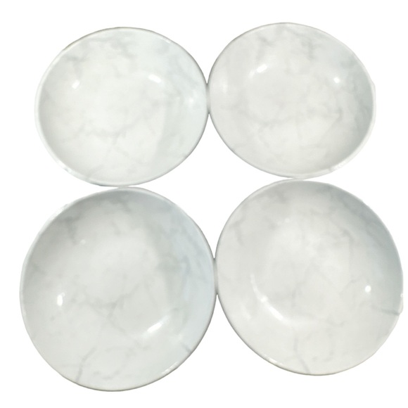 NEW Nautica Home BLUE & FAUX MARBLE Melamine Salad/Pasta/Soup Bowls Set/4 - Picture 4 of 6
